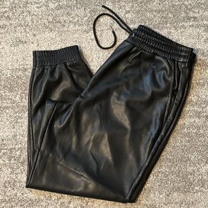 Faux Leather Joggers